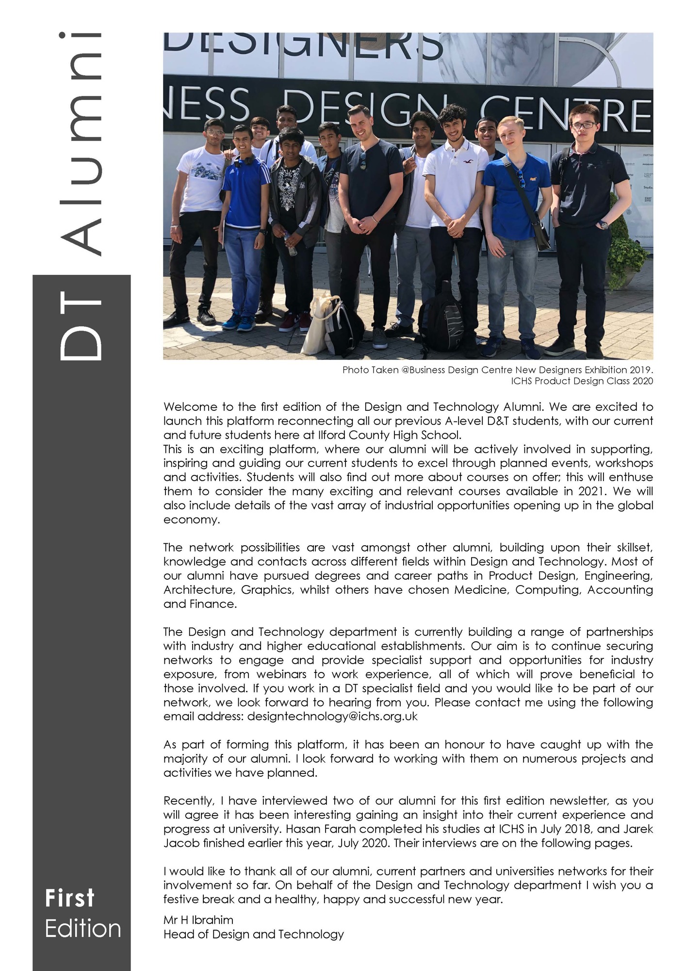 DT Alumni Newsletter   First Edition